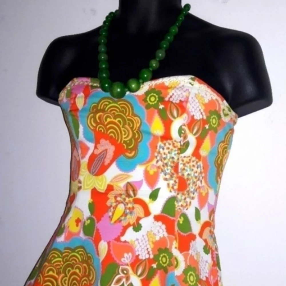 shoshanna Colorful Vintage Party Dress, 2 - Picture 5 of 7